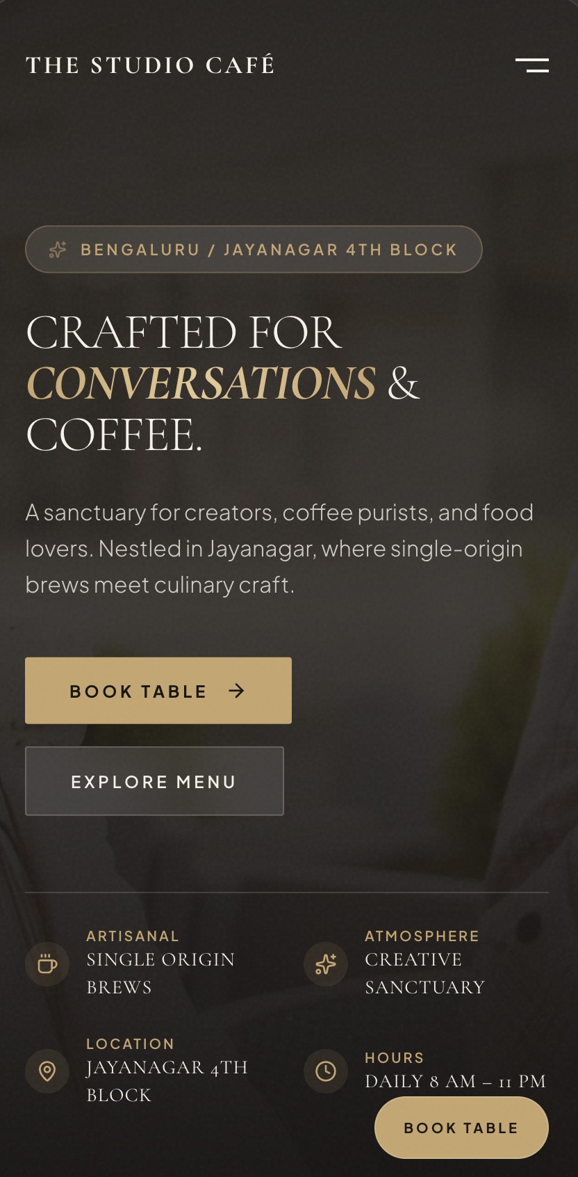 Cafe 1 — Bean & Brew Screenshot